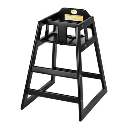 Alpine Industries ALP412-01-ESP 29" Stackable Wood High Chair w/ Waist Strap, Black, Brown