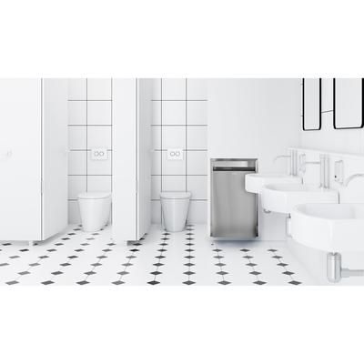 Alpine Industries ALP493 12 Gallon Recessed Bathroom Trash Can, Stainless Steel