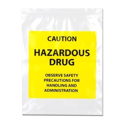 LK Packaging F40406HDB Hazardous Drug Bags w/ Seal Top Closure - 4" x 6", LDPE, Clear w/ Print, 4 mil