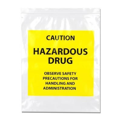 LK Packaging F41215HDB Hazardous Drug Bags w/ Seal Top Closure - 12" x 15", LDPE, Clear w/ Print, Polyethylene, 4 mil