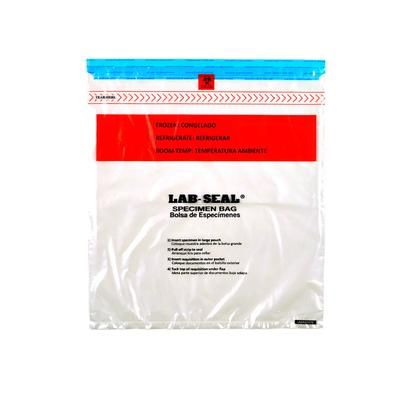 LK Packaging LABA1517B Lab Seal Specimen Bags w/ Removable Biohazard Symbol - 17" x 15", Polyethylene, Clear, Case of 500