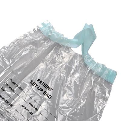 LK Packaging RDT11216 Respiratory Setup Bag w/ Draw Tape Closure - 16" x 12", Polyethylene, Clear