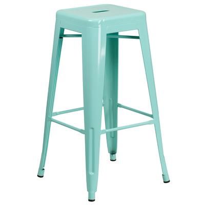 Flash Furniture ET-BT3503-30-MINT-GG Backless Commercial Bar Stool w/ Metal Seat, Mint Green
