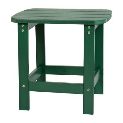 Flash Furniture JJ-T14001-GRN-GG Rectangular Adirondack Side Table - 18 3/4" x 15", Poly Resin, Green