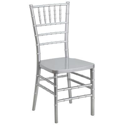 Flash Furniture LE-SILVER-GG Stacking Chiavari Chair - Polycarbonate, Silver