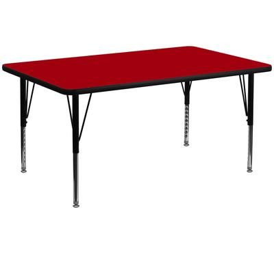 Flash Furniture XU-A3060-REC-RED-T-P-GG Rectangular Activity Table - 60"L x 30"W, Laminate Top, Red