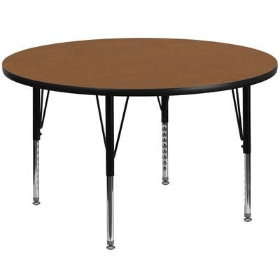 Flash Furniture XU-A42-RND-OAK-T-P-GG 42" Round Activity Table - Laminate Top, Oak, Brown