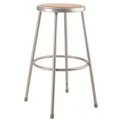 National Public Seating 6230 CR6200 Round Backless Stool w/ Masonite Board Seat, Gray