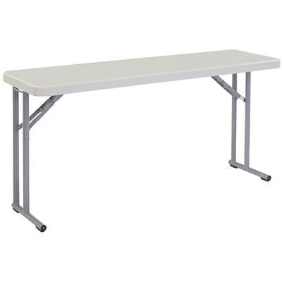 National Public Seating BT1860 Folding Table w/ Speckled Gray Plastic Top & Gray Steel Frame - 60"L x 18"W x 29 1/2"H