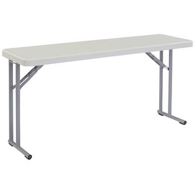 National Public Seating BT1860 Folding Table w/ Speckled Gray Plastic Top & Gray Steel Frame - 60"L x 18"W x 29 1/2"H