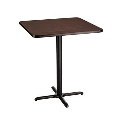 National Public Seating CT33636XBMY 36" Square Bar Height Table - Mahogany Laminate Top, Black Metal Base, 42" Height