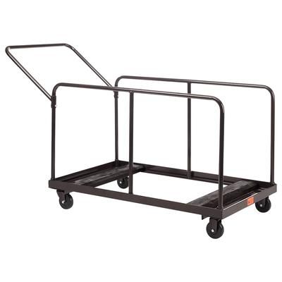 National Public Seating DYMU Folding Table Dolly w/ 12 Round & Rectangular Folding Table Capacity - Steel, Brown
