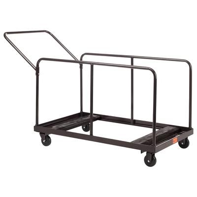 National Public Seating DYMU Folding Table Dolly w/ 12 Round & Rectangular Folding Table Capacity - Steel, Brown