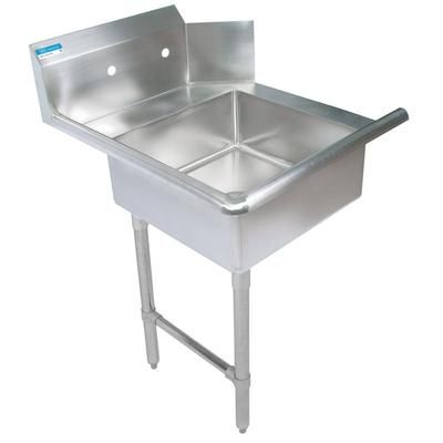 BK Resources BKSDT-72-L-SS 72" Straight Dish Table - Left to Right, 20" x 20" x 8" Sink Bowl, Stainless Steel