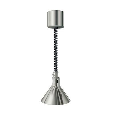 Hatco DL775RTLBRNBK.1 71 7/8" Track Mount Heat Lamp w/ Retractable Cord - Lower Switch, Bright Nickel, 120v, Standard, Black