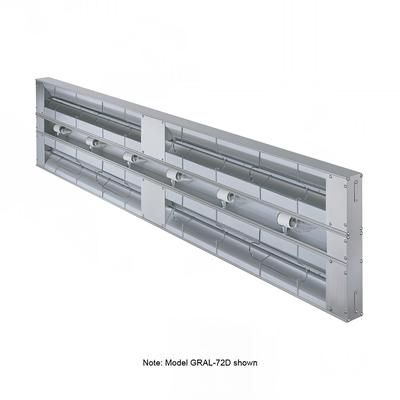 Hatco GRAL-144D3 240 144" Standard Watts Infrared Strip Warmer - Double Rod, 6 Built In Toggle Control, 120/240v/1ph, Silver