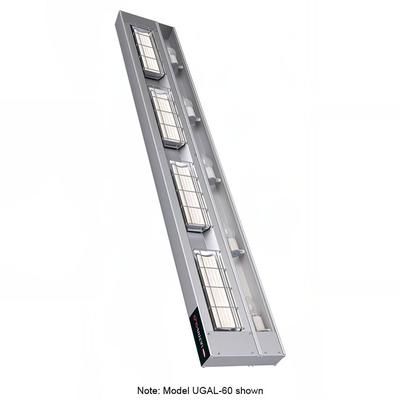 Hatco UGAL-72 208 72" Standard Watt Ceramic Strip Warmer - Single Tile, Remote Toggle Control, 120/208v/1ph, Silver