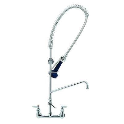 T&S B-0133-A12-B08 37 5/8"H Wall Mount Pre Rinse Faucet - 1.07 GPM, Base with Nozzle, Stainless Steel