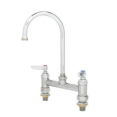 T&S B-0321-CC Deck Mount Faucet - 5 3/4" Swivel Gooseneck Spout, 8" Centers