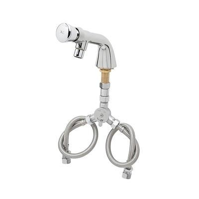 T&S B-0807-WS Mixing Faucet w/ 1 Hole, Push Button, Chrome
