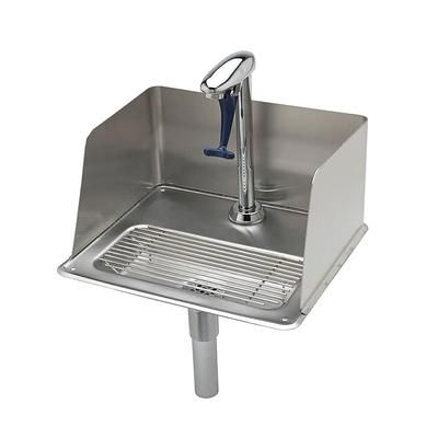 T&S B-1235 Water Station w/ Splash Guard, 10 1/2 in, Push Back Glass Filler, Stainless Steel