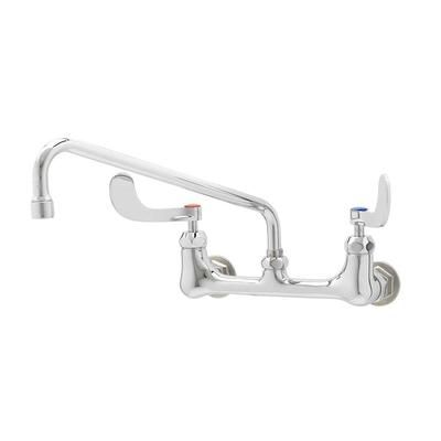 T&S B-2463 Wall Mount Double Pantry Faucet w/ 12" Swing Nozzle & 4" Wrist Action Handles, Chrome