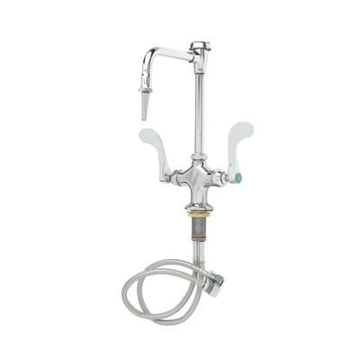 T&S BL-5704-08WH4 Lab Mix Faucet w/ Rigid Vacuum Breaker Nozzle, Serrated Tip, Chrome