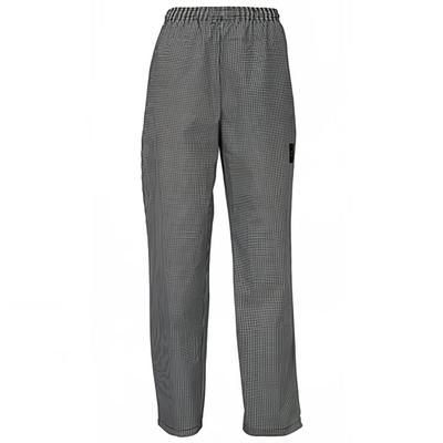 Winco UNF-4KXL Newbury Chef's Pants w/ Elastic Waist & Drawstring - Poly/Cotton, Houndstooth, X-Large, Multi-Colored