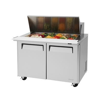 Turbo Air MST-48-18-N 48" M3 Series Mega Top Sandwich/Salad Prep Table w/ Refrigerated Base, 115v, 18 Sixth-Size Pans, Self-Cleaning Condenser, Stainless Steel