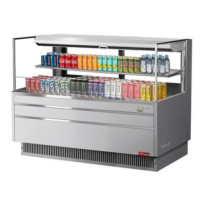 Turbo Air TOM-60L-UFD-S-2S-N 58 3/4" Horizontal Open Air Cooler w/ 2 Levels, 115v, 115 V, Silver