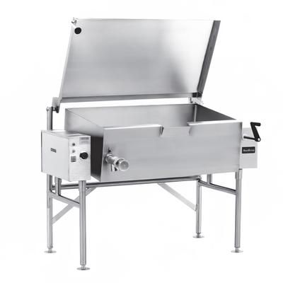 AccuTemp ALTES-40 208/3 40 gal. Tilt Skillet - Open Base, Spring Assisted Lid, 208v/3ph, Edge Series, Stainless Steel