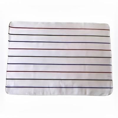 Chef Revival 703HB28 White Terry Cloth Towel w/ Multi-Colored Strips, 20" x 28"