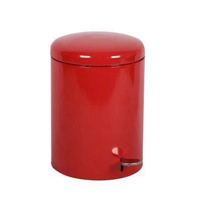 Witt 2240RD 4 gal Round Metal Step Trash Can, 11 1/2" dia x 16"H, Red, 4 Gallon