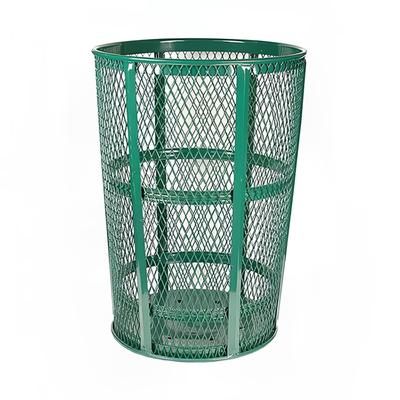 Witt EXP-52GN 48 Gallon Outdoor Trash Can w/ See Through Mesh, Green Finish