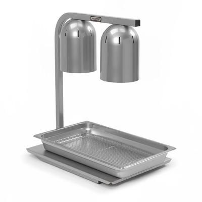 Nemco 6000A-2TP 2 Bulb Heat Lamp w/ Adjustable Arm, Steel/Aluminum, 120v, Silver