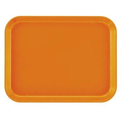 Cambro 1014222 Fiberglass Camtray Cafeteria Tray - 13 3/4"L x 10 5/8" W, Orange Pizzaz, Stacking Lugs