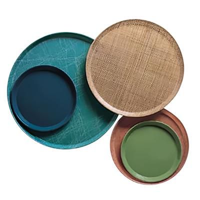 Cambro 1200526 12" Round Serving Camtray - Fiberglass, Galaxy Antique Parchment Gold, Dishwasher Safe