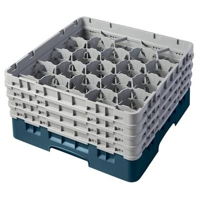 Cambro 20S800414 Camrack Glass Rack w/ 20 Compartments - 20 Gray Extenders, Teal, 4 Extenders, Blue