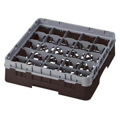 Cambro 25S318167 Camrack Glass Rack w/ 25 Compartments - 25 Gray Extender, Brown, Brown Base, 1 Soft Gray Extender