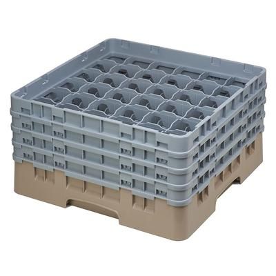 Cambro 36S800184 Camrack Glass Rack w/ 36 Compartments - 36 Gray Extenders, Beige, 4 Extenders