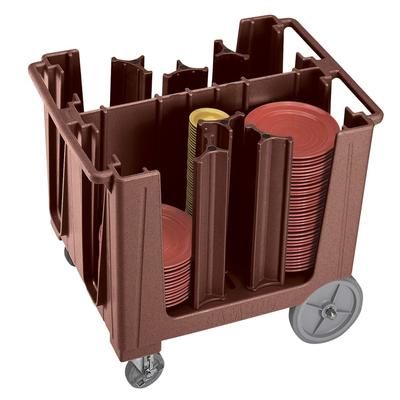 Cambro ADCS131 37 7/8" Mobile Dish Caddy w/ (6) Columns - Plastic, Dark Brown