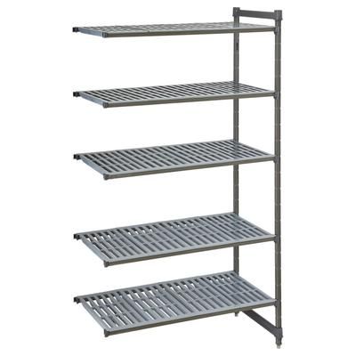 Cambro CBA244884V5580 48" NSF 5-Tier Polymer Shelf Kit - Camshelving Basics Plus, 24"W, 84"H, 48" x 24" x 84", Gray