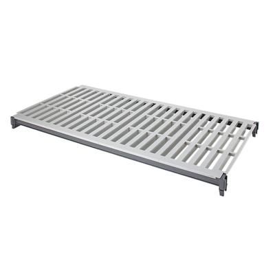 Cambro CBSK2148V4580 Camshelving Basics Polymer Louvered Shelf Plate Kit - 21" x 48", Brushed Graphite, 4 Vented Shelves