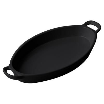 Bon Chef 5002S 24 oz. Oval, Aluminum Fish Server, Black