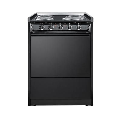 Summit TEM610CR 24"W Electric Stove w/ 4 Burners - Black, 220v/1ph