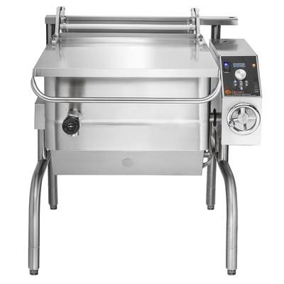 Groen BPM-30GSP NG 30 gal. Tilt Skillet - Open Leg Base, Polished Pan, Measurement Marks, Natural Gas, Stainless Steel, Gas Type: NG