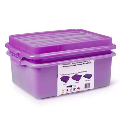 Vollrath 1535BRS6-C80 Food Storage Box Combo - 5" Drain, 7" Box, Snap-On Lid, Purple