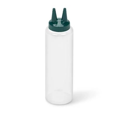 Vollrath 2212-13191 12 oz Twin Tip Squeeze Bottle - Clear with Vista Green Cap