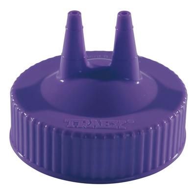 Vollrath 2300-54 Twin Tip Squeeze Bottle Replacement Cap - Wide Mouth, 16 32 oz, Purple