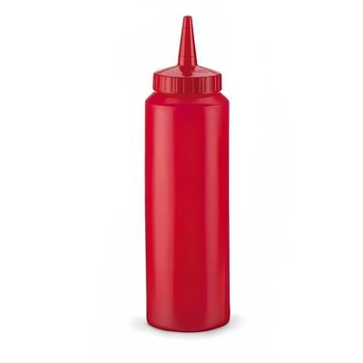 Vollrath 2808-02 8 oz Squeeze Dispenser - Red Cap, Red, Case of 12